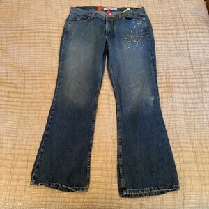 Mossimo Vintage 17 Embellished Denim Jeans with Original Tags Ultra Low Rise